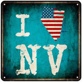 I Love Nevada Novelty Metal Square Sign 6" (MSQ)