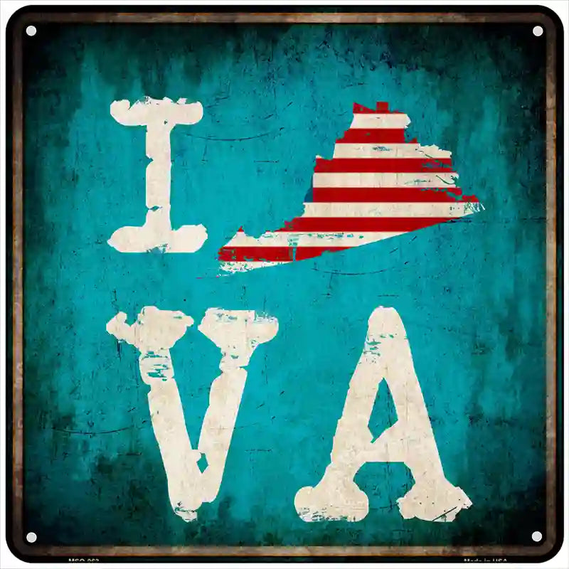 I Love Virginia Novelty Metal Square Sign 6" (MSQ)