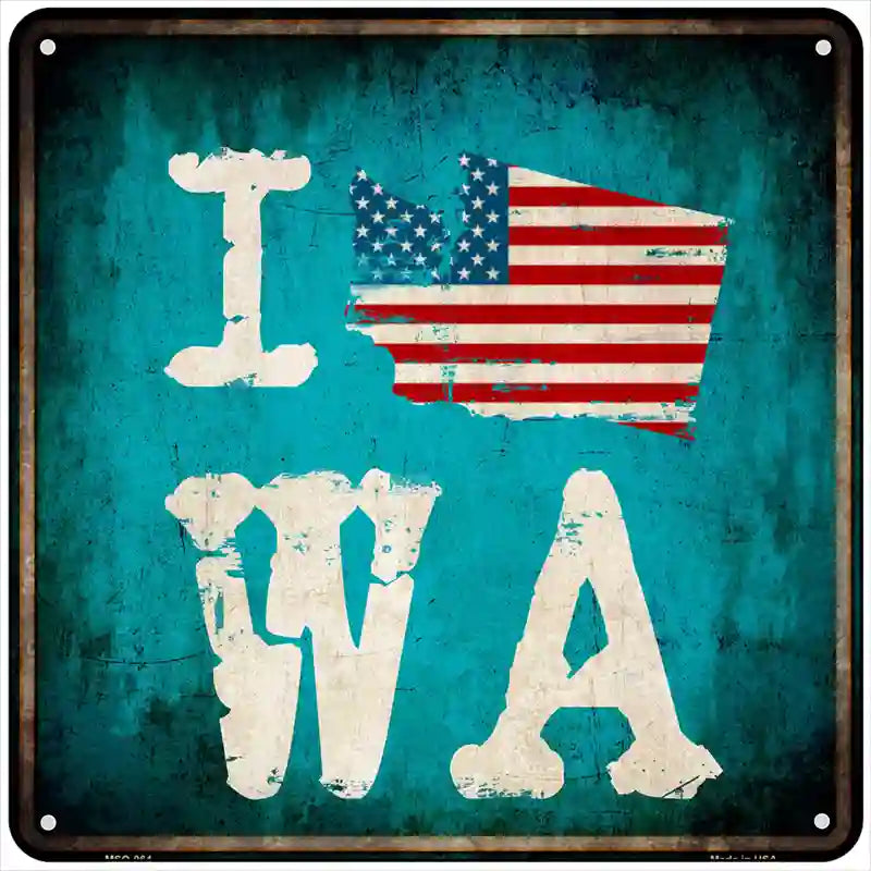 I Love Washington Novelty Metal Square Sign 6" (MSQ)