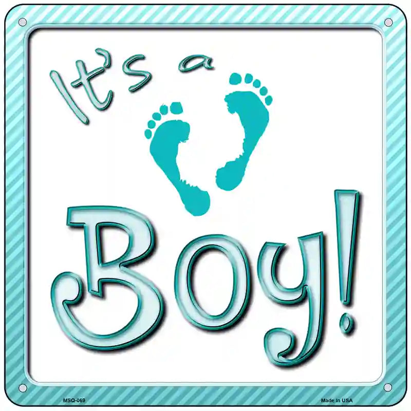 Its A Boy Novelty Metal Square Sign 6" (MSQ)