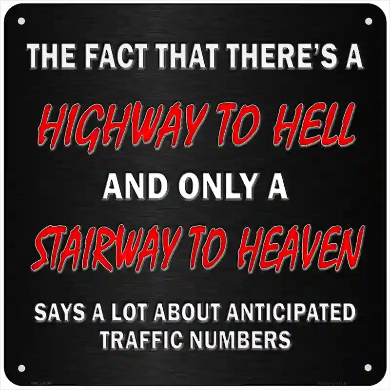 Traffic Numbers Novelty Metal Square Sign 6" (MSQ)