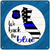 California Back The Blue Novelty Metal Square Sign 6" (MSQ)