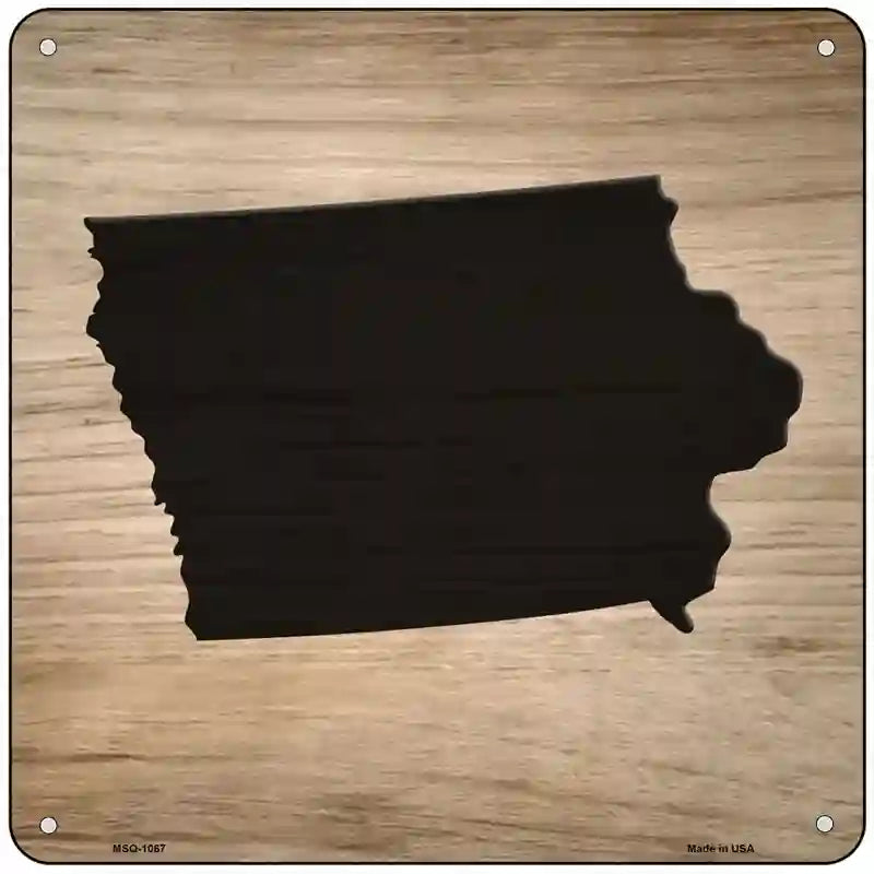 Iowa Shape Letter Tile Novelty Metal Square Sign 6" (MSQ)