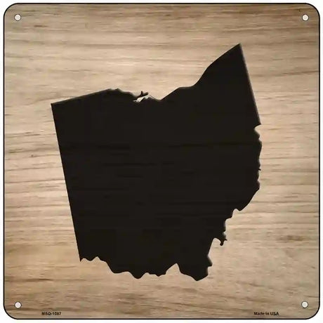 Ohio Shape Letter Tile Novelty Metal Square Sign 6" (MSQ)