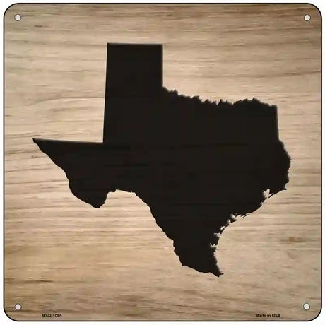 Texas Shape Letter Tile Novelty Metal Square Sign 6" (MSQ)