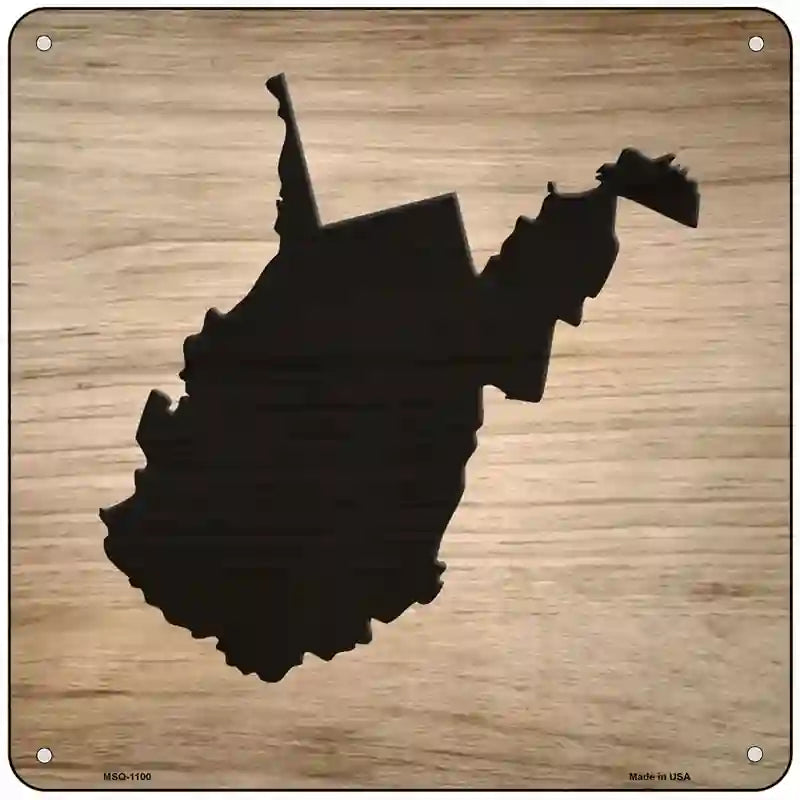 West Virginia Shape Letter Tile Novelty Metal Square Sign 6" (MSQ)