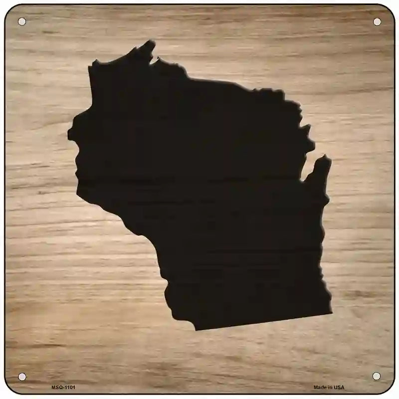 Wisconsin Shape Letter Tile Novelty Metal Square Sign 6" (MSQ)