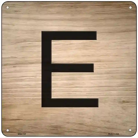 E Letter Tile Novelty Metal Square Sign 6" (MSQ)