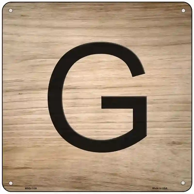 G Letter Tile Novelty Metal Square Sign 6" (MSQ)