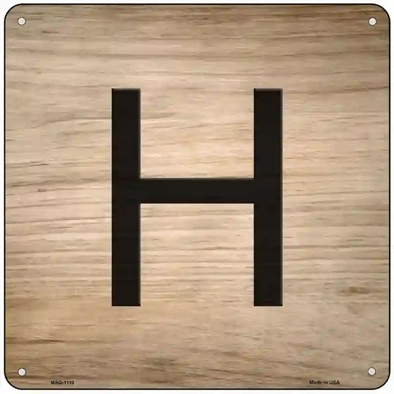 H Letter Tile Novelty Metal Square Sign 6" (MSQ)