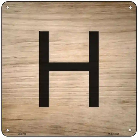 H Letter Tile Novelty Metal Square Sign 6" (MSQ)