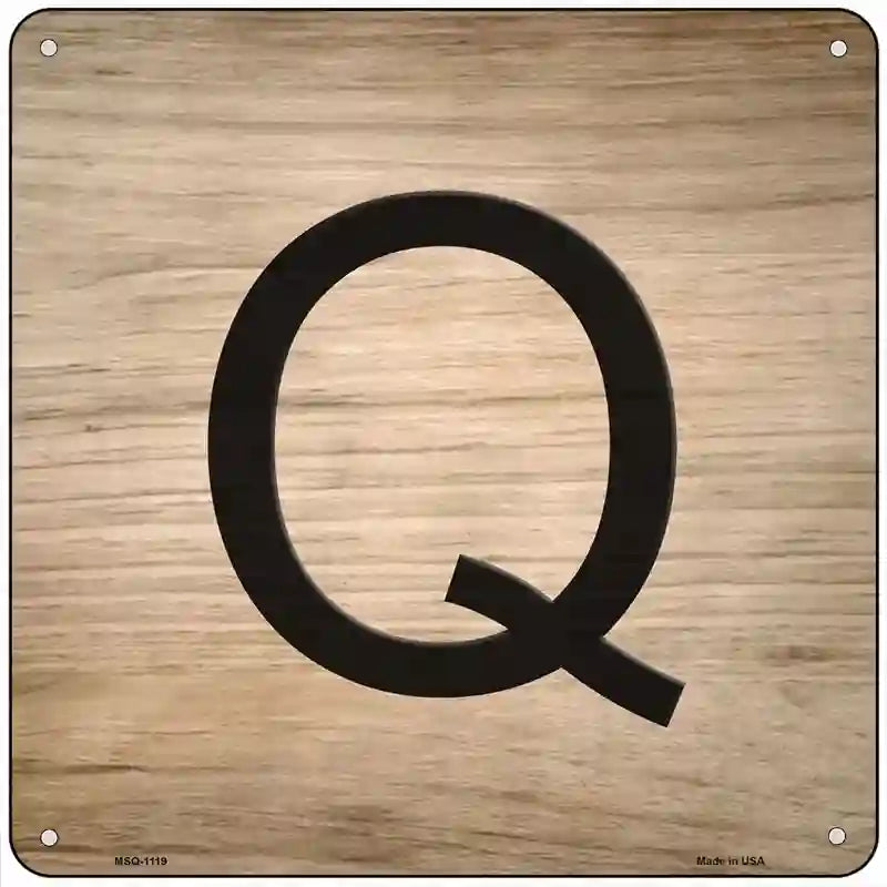 Q Letter Tile Novelty Metal Square Sign 6" (MSQ)