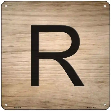 R Letter Tile Novelty Metal Square Sign 6" (MSQ)