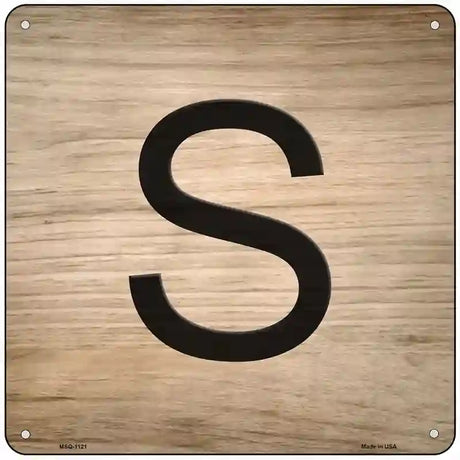 S Letter Tile Novelty Metal Square Sign 6" (MSQ)