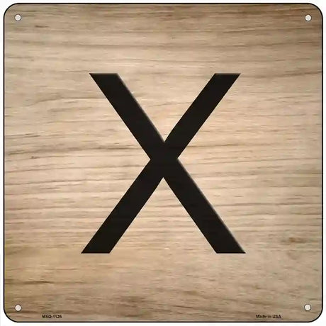 X Letter Tile Novelty Metal Square Sign 6" (MSQ)