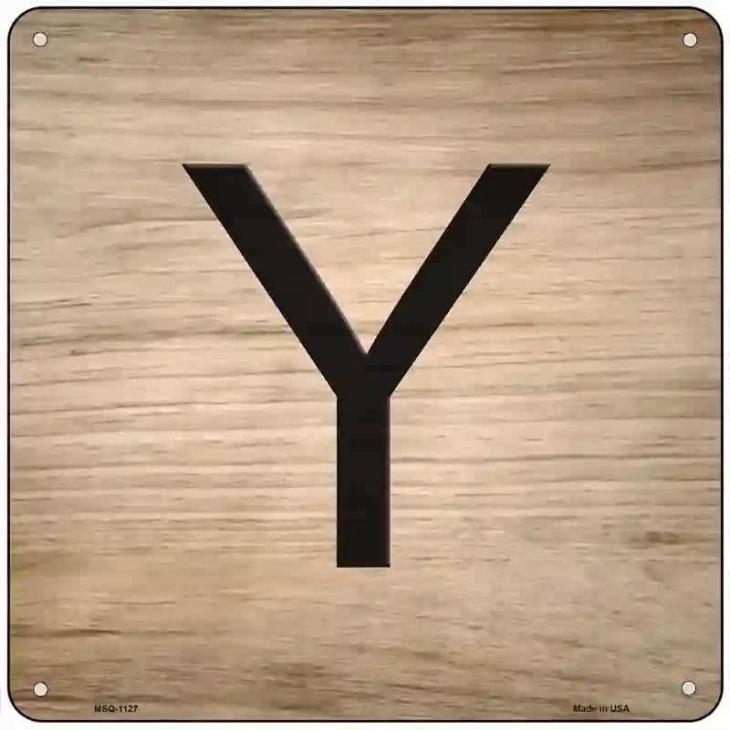 Y Letter Tile Novelty Metal Square Sign 6" (MSQ)