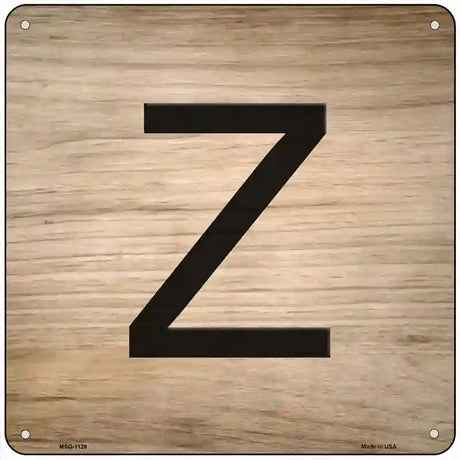 Z Letter Tile Novelty Metal Square Sign 6" (MSQ)