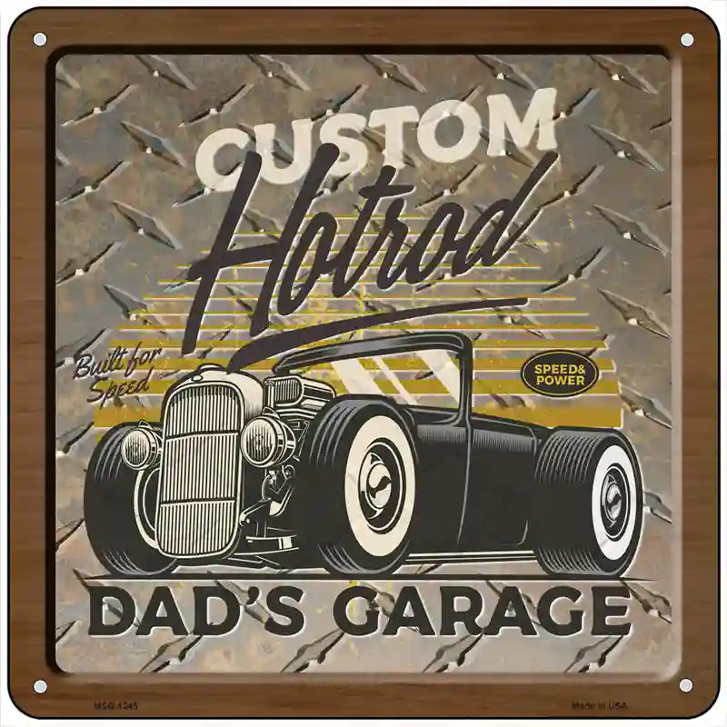 Dads Garage Novelty Metal Square Sign 6" (MSQ)