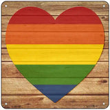 Heart Rainbow Novelty Metal Square Sign 6" (MSQ)