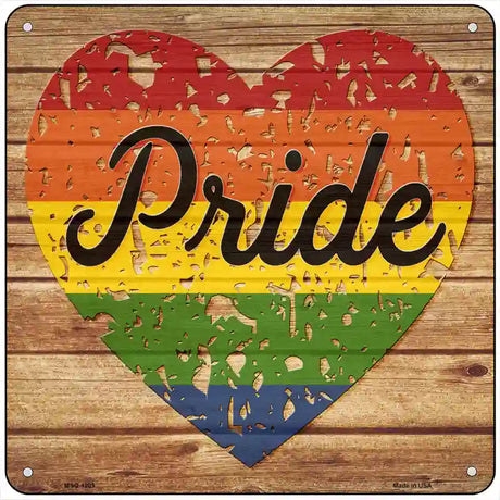 Pride Distressed Rainbow Novelty Metal Square Sign 6" (MSQ)