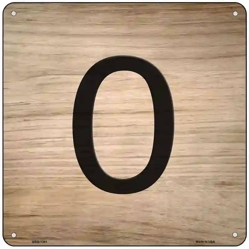 0 Number Tiles Novelty Metal Square Sign 6" (MSQ)