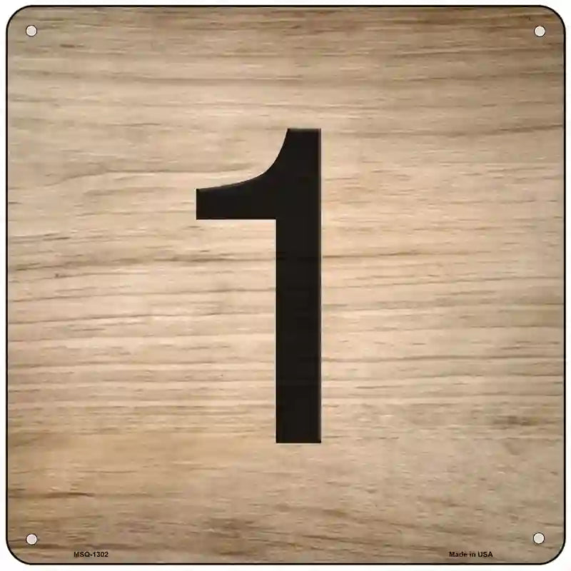 1 Number Tiles Novelty Metal Square Sign 6" (MSQ)