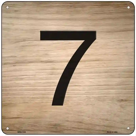 7 Number Tiles Novelty Metal Square Sign 6" (MSQ)