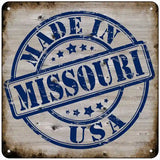 Missouri Stamp On Wood Novelty Metal Square Sign 6" (MSQ)