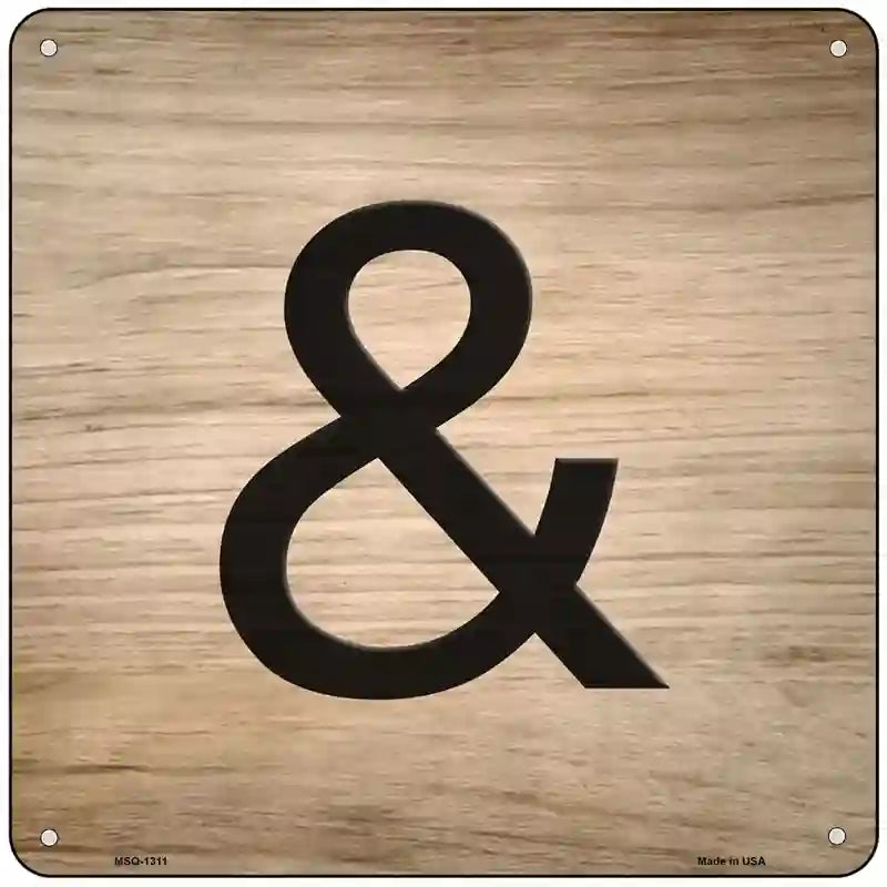 Ampersand Symbol Tiles Novelty Metal Square Sign 6" (MSQ)