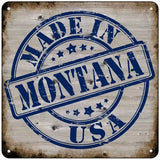 Montana Stamp On Wood Novelty Metal Square Sign 6" (MSQ)