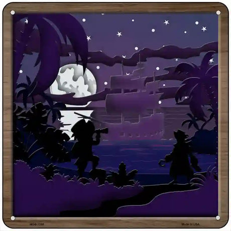 Pirates Shadow Box Novelty Metal Square Sign 6" (MSQ)