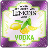 Add Vodka Purple Novelty Metal Square Sign 6" (MSQ)