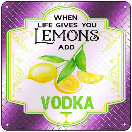 Add Vodka Purple Novelty Metal Square Sign 6" (MSQ)