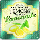 Make Lemonade Aqua Novelty Metal Square Sign 6" (MSQ)