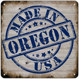 Oregon Stamp On Wood Novelty Metal Square Sign 6" (MSQ)