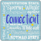 Connecticut Motto Novelty Metal Square Sign 6" (MSQ)