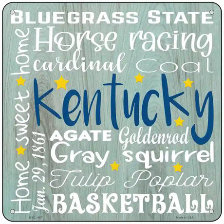 Kentucky Motto Novelty Metal Square Sign 6" (MSQ)