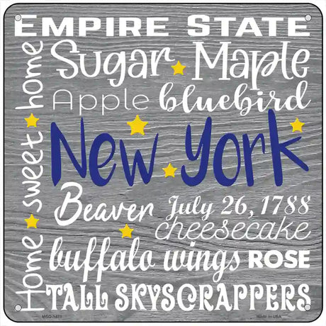 New York Motto Novelty Metal Square Sign 6" (MSQ)