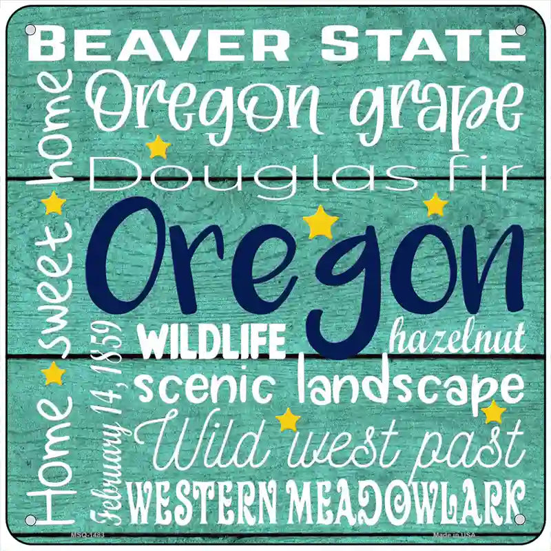 Oregon Motto Novelty Metal Square Sign 6" (MSQ)