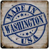 Washington Stamp On Wood Novelty Metal Square Sign 6" (MSQ)