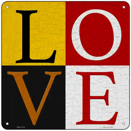 LOVE Novelty Metal Square Sign 6" (MSQ)