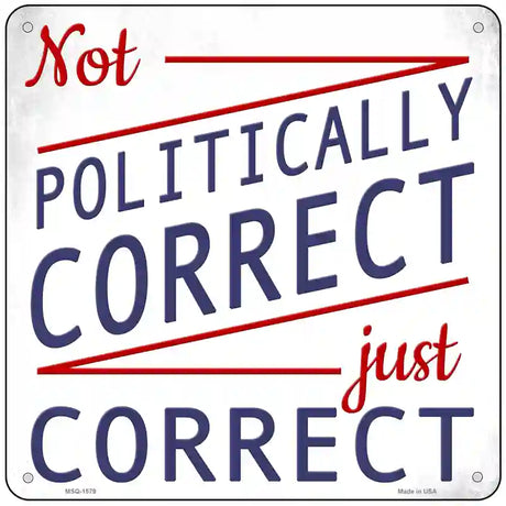 Not Politically Correct Just Correct Novelty Metal Square Sign 6" (MSQ)