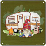 Camping Gnome Novelty Metal Square Sign 6" (MSQ)