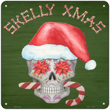 Skelly Xmas Novelty Metal Square Sign 6" (MSQ)