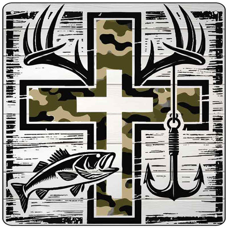 Faith Camo and the Outdoors Novelty Metal Square Sign SQ-1654