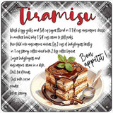 Tiramisu Recipe Novelty Metal Square Sign SQ-1693