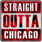 Straight Outta Chicago Red Novelty Metal Square Sign 6" (MSQ)