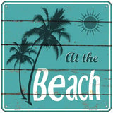 At The Beach Novelty Square Sign 6" (MSQ)