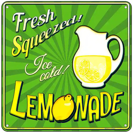 Fresh Squeezed Ice Cold Lemonade Novelty Square Sign 6" (MSQ)