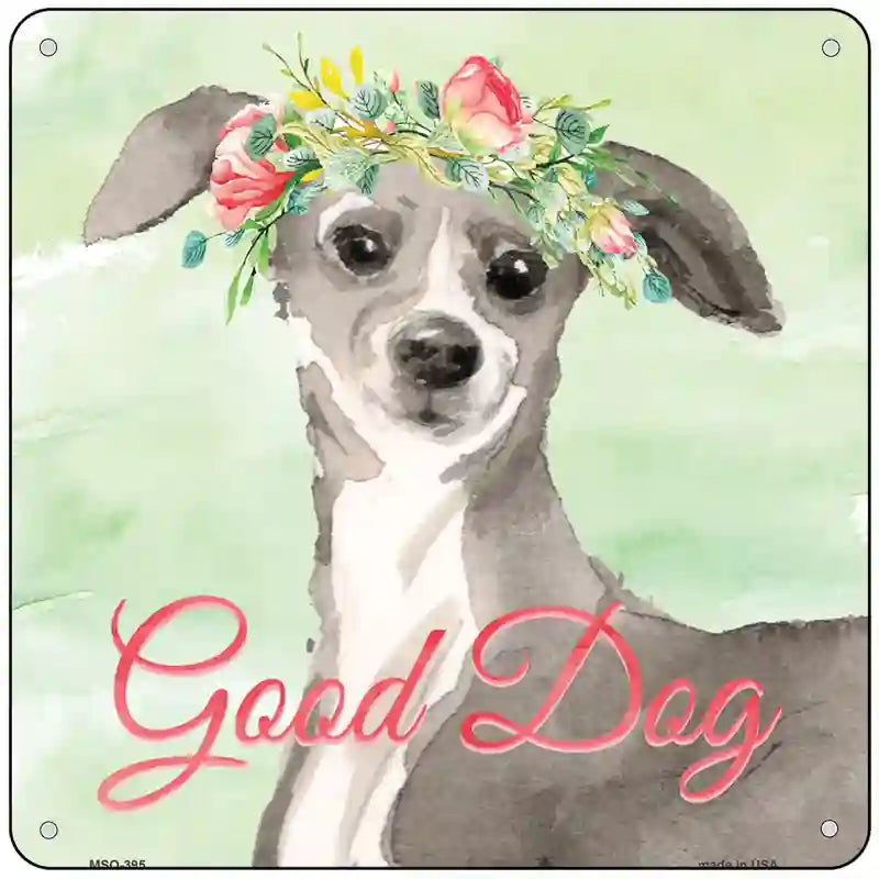 Italian Greyhound Good Dog Novelty Square Sign 6" (MSQ)